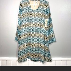 COPY - Tacera M long sleeved shift dress gray blue 239B7